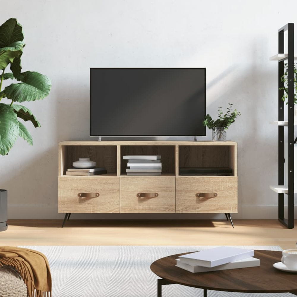 Vidaxl TV stolík dub sonoma 102x36x50 cm kompozitné drevo